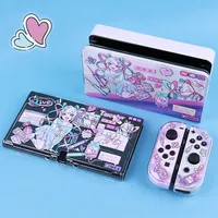Étui de protection pour Nintendo Switch OLED/NS, accessoires kawaii pour filles, coque transparente rigide en PC pour Switch