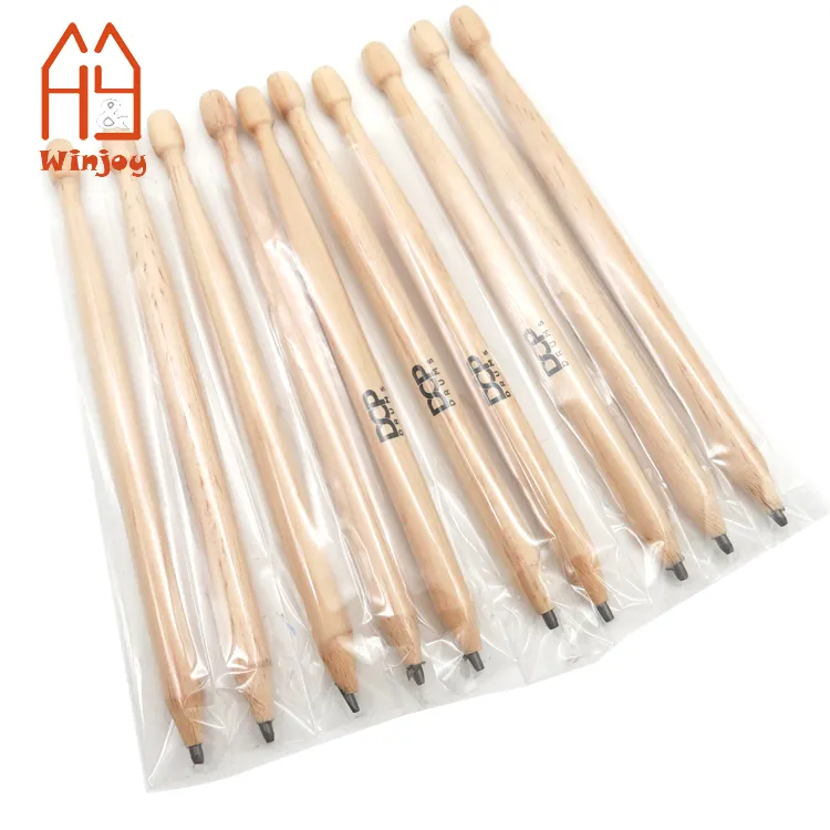 Drumstick Tips Natural Wooden Pencil or Ball Pen Desktop Drum Up Some Ideas Stationery Set Drum Pencils For Creative Life