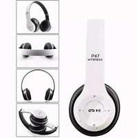 Auriculares Inalámbricos P47, Auriculares Estéreo, Compatibles con Tarjeta SD, Micrófono Incorporado, Conexión por Cable