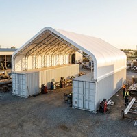 Structure de tente de stockage en tissu pour bâtiment, abri ventilé à pignon, conteneur, hangar à structure en arc, entrepôt certifié PVC sans acier galvanisé