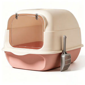 Bac à litière semi-fermé extra-large pour chat - Toilette ouverte anti-éclaboussures pour chat (vente en gros) - Product Image 1