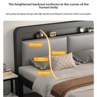Lit de princesse moderne et minimaliste en fer avec cadre réglable en hauteur, espace de rangement, stable et sans grincements pour chambre à coucher