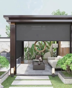 Hiện đại điện cơ giới ngoài trời Patio cửa <span class=keywords><strong>Roll</strong></span>-<span class=keywords><strong>Up</strong></span> Sun Shade Windproof mưa mù với cửa sổ mái hiên phong cách hiện đại cửa chớp - Product Image 4