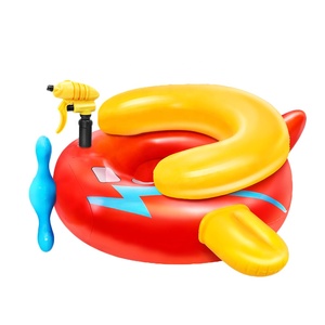 Avión pistola de agua juego feliz diseños personalizados PVC inflable piscina flotador natación anillos para piscina agua diversión - Product Image 5