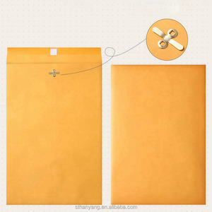10X13 Cierre Kraft Sobre Reutilización Bolsa de archivo de papel amarillo Embalaje de postal liso para escuela Oficina Almacenamiento Correo - Product Image 2