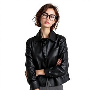 Veste en cuir véritable de haute qualité pour femmes grandes tailles, personnalisable, design camouflage matelassé, doublure en nylon 100% imperméable - Product Image 3