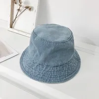 Chapeau de pêcheur en jean rayé à large bord pour hommes et femmes, protection solaire printemps/été et ombre légère