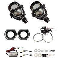 Nouveaux kits de phares bleus RGBW Halo Shroud H4 H7 9005 6000K Angry Eye avec lentille de projecteur Bi-LED nid d'abeille pour Hilux Lander Cruiser