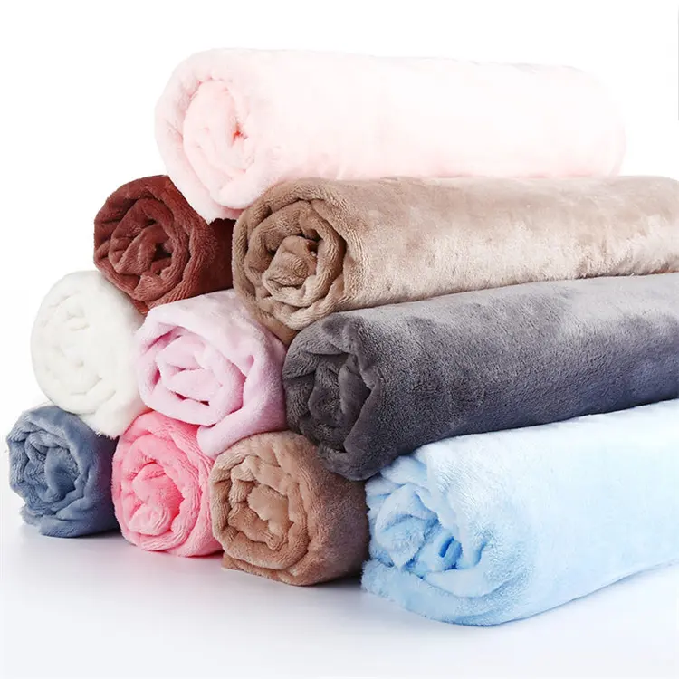 % 100 polyester 160cm genişlik yumuşak dokunmatik çift katı flanel polar kumaş 280gsm yumuşak süper yumuşak battaniye