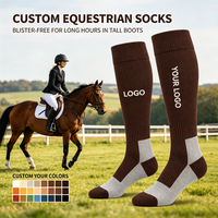 Chaussettes d'équitation unisexes au design athlétique, logo sportif, chaussettes équestres mi-hautes pour hommes, imprimé tendance, chaussettes personnalisées