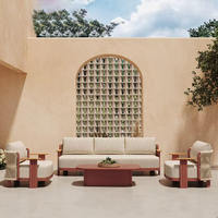 Ensemble de canapés d'extérieur de luxe pour villas de villégiature, mobilier d'extérieur en aluminium de qualité supérieure, design moderne, pour jardins, parcs, hôtels et patios