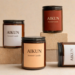 Vela Aromática AIKUN en Frasco de Vidrio con Aroma a Naranja, No Tóxica y Segura, en Caja con Etiqueta Personalizada, para Sala de Estar, Hogar, Spa, Restaurante - Product Image 4