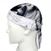 Durag Pirate Homme Noir Blanc Imprimé Personnalisé Camurca Respirant Anti-humidité Réglable pour Randonnée Ski Sports Plein Air