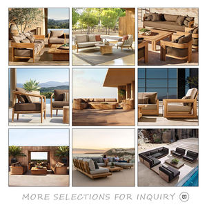 Ensemble de canapés en bois de jardin modernes professionnels, mobilier d'extérieur de <span class=keywords><strong>luxe</strong></span> d'hôtel, coussin modulaire, salon d'extérieur, jardin - Product Image 6