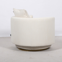 Mobilier moderne nordique velours paresseux fauteuil Boucle tissu baril dos chaises de salle à manger hôtel réception chaise pivotante