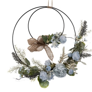 Entalin - Corona de flores artificiales con doble anillo, decoración de pared para el hogar, decoración de boda, CF01075 - Product Image 3