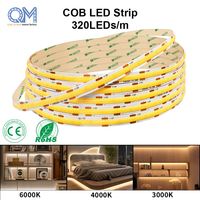 Bande lumineuse LED QM FCOB 12V 24V 320LEDs/m 8mm 4000K Blanc neutre sans points