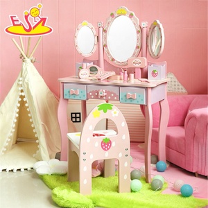 Nouvelle table de maquillage en bois adorable avec <span class=keywords><strong>miroir</strong></span> pour enfants W08H146 - Product Image 4
