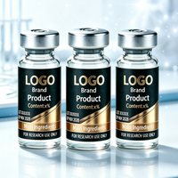 Étiquettes en rouleau personnalisées pour flacons de peptides en feuille d'or noir, autocollants résistants à l'eau de 3 ml à 10 ml pour bouteilles de réactifs de laboratoire