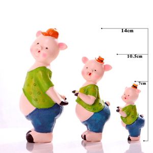 Conjunto personalizado 3D lindo Animal Interior arte decoración estatuilla resina cerdo escultura animal figura - Product Image 5