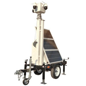 Mobiele Bewakingsaanhangwagen Mobiele Beveiligingscamera Aanhangwagen Voor Bouwplaatsen