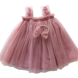 Tulle Tutu Dress For Toddler Baby Girls Birthday Party Dress Princess Outfit Little Girl Tulle Skirt Hair Bow Headband Or Clips