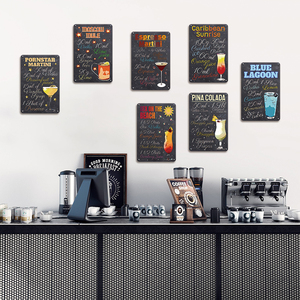 Juego de Letreros Metálicos con Recetas de Cócteles Vintage, Decoración de Pared Retro para Bar, Hogar o Pub - Product Image 3