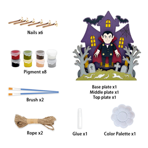 Set <span class=keywords><strong>de</strong></span> Manualidades <span class=keywords><strong>de</strong></span> Madera y Pintura para Casa Embrujada <span class=keywords><strong>de</strong></span> <span class=keywords><strong>Halloween</strong></span>, Decoración para Fiesta Temática <span class=keywords><strong>de</strong></span> <span class=keywords><strong>Vampiros</strong></span>, Regalo - Product Image 4