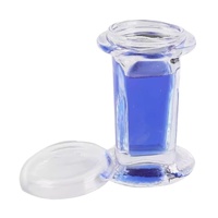 Coplin Staining Jar Microscope Slide Glass Staining Jar with Lid Stainless Steel Rack Clear Slide Holder for Lab Medical Use