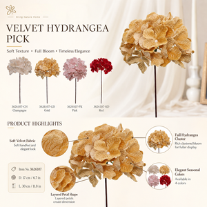 Guirnalda Navideña al por Mayor, Decoración para Árbol, Flor Artificial de Hortensia con Terciopelo y Brillo - Product Image 5