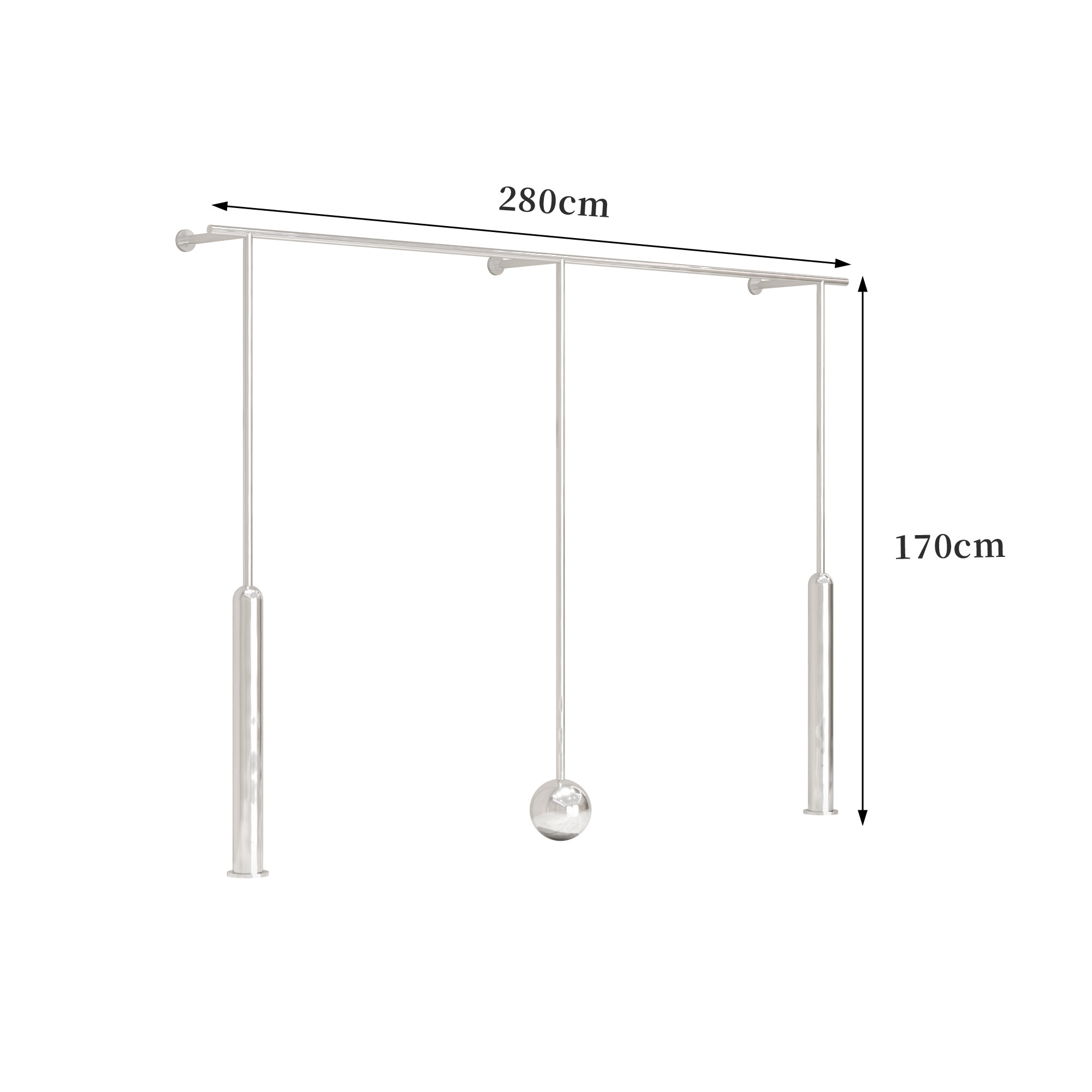 A-length 280cm high 170cm brushed stainless steel thickened