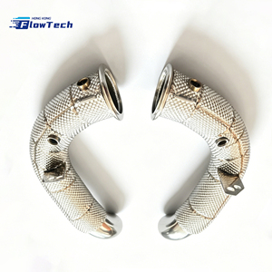ท่อดาวน์ไปป์สมรรถนะสูงสำหรับรถแข่ง BMW M5 F10 S63 4.4L V8 Twin Turbo ผลิตจากสแตนเลส T304 พร้อมแผ่นกันความร้อน ติดตั้งได้โดยตรง - Product Image 4
