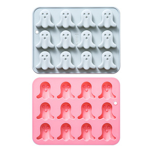 Moldes de Silicona para Pasteles con Diseño de Fantasmas, Reutilizables, de Grado Alimenticio, Lindos Moldes Magnéticos de Silicona para Chocolate, Dulces y Hielo - Product Image 3