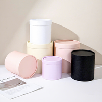 Boîte Cylindrique Vide pour Composition Florale – Petites, Moyennes et Grandes Tailles – Emballage Cadeau – Noir, Blanc, Rose
