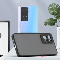 Pour OPPO Reno7 Pro mat fumée couverture arrière translucide TPU PC étui de téléphone portable