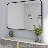 Miroir en verre architectural encadré en alliage d'aluminium pour salle de bain de bâtiment résidentiel