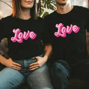 Besi pada dekorasi transfer panas, tempelan Hari Valentine desain CINTA Hati applique vinil untuk kaus pakaian DIY