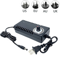 Adaptateur d'alimentation à découpage réglable de haute qualité 12V-24V 5A 50/60HZ avec prises EU/US pour moteur, bande LED et ventilateur