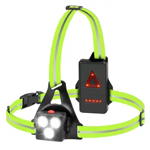 Running Light LED Runner Chest Lights with Reflective Straps USB Rechargeable Wearable Waterproof Backlight for Runners Joggers