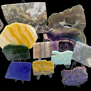 Vente en gros de plaques de cristal naturel polies, pierres précieuses polies, quartz clair brut, tranches de cristal mélangées pour la décoration intérieure - Product Image 1