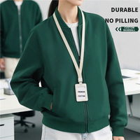 Sweat-shirt bomber unisexe zippé en molleton épais avec col et poignets côtelés – Uniformes décontractés pour entreprises – Fabricant sur mesure