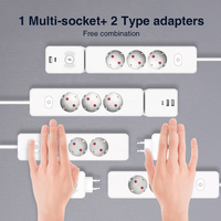 Multiprise blanche Eu 33 + 1 16A 250V sortie multiprise PC rallonge prise d'alimentation avec sans fil avec prise multiple Usb