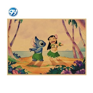 <span class=keywords><strong>Poster</strong></span> Anime Lilo & Stitch, Decorazione Murale Retrò in Carta Kraft per Cameretta Bambini e Dormitorio, Dipinto Decorativo Cartoon 635 - Product Image 4