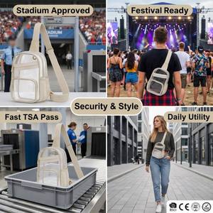 Sac bandoulière transparent en PVC personnalisé, fiable et approuvé pour les stades, avec fermeture éclair sécurisée pour concerts et vendeurs - Product Image 3