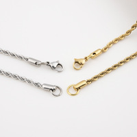 Collier en acier inoxydable plaqué or 18 carats de haute qualité, chaîne serpent classique pour homme, 2 mm, 3 mm, 4 mm, 5 mm, pour les fêtes