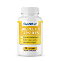 Ausreson OEM Liposome Extrait de Pépins de Raisin & Quercétine Zinc Qualité Alimentaire Pureté 98% Puissant Antioxydant Complément Immunitaire Capsules de Quercétine
