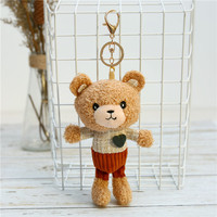 Adorable porte-clés ours en peluche, pendentif de sac en peluche doux, breloque mignonne pour sac à dos, cadeau pour filles, vente en gros