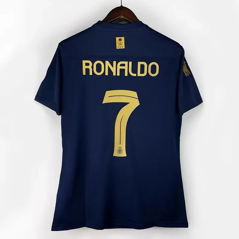 2023 2024 New Season Thailand Quality Riyadh Victory Jersey Ronaldo 7 Jerseys NAVY Custom Name Football Uniform Soccer Wear