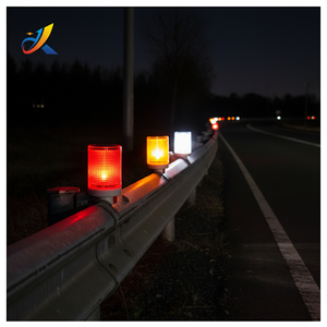 Luce di Segnalazione <span class=keywords><strong>Solare</strong></span> a LED ad Alta Luminosità Lampeggiante con Base per Montaggio a Terra in Plastica Alimentazione Esterna per Costruzioni Stradali - Product Image 2