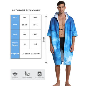 Robe à langer à fermeture éclair avec capuche, serviette à langer à séchage rapide pour le surf, la plage, les sports de plein air et les hommes, serviette de plage portable - Product Image 2